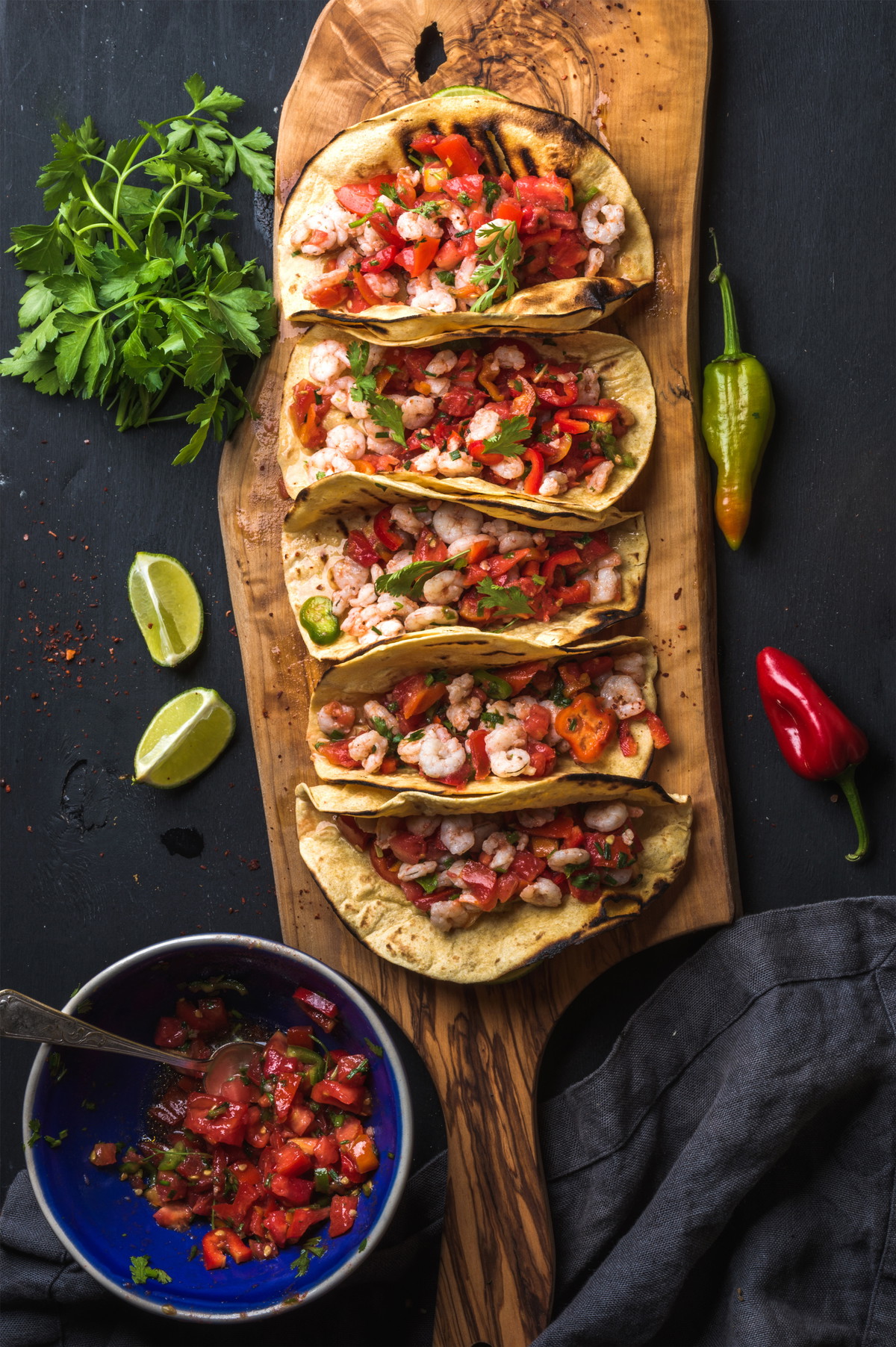 Citrus Pucker Pepper Grilled Shrimp Tacos