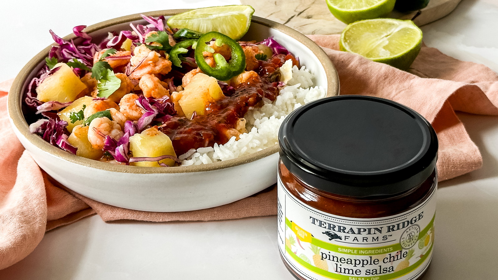 Image of Pineapple Chile Lime Salsa & Shrimp Burrito Bowl