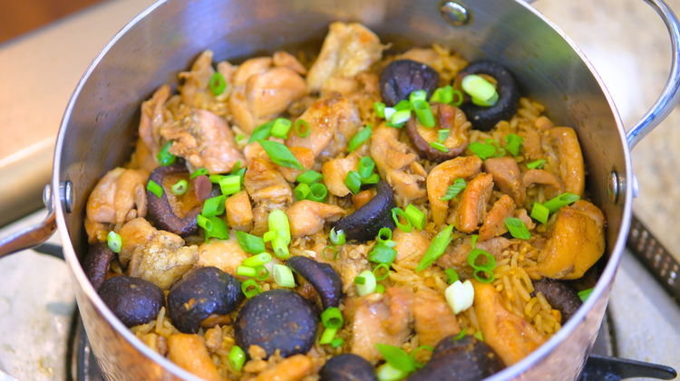Image of The fourth recipe is Chicken and Mushroom Rice, a perfect weeknight dinner option because it is easy to prepare, budget-friendly, and enough to serve a family of 3.   