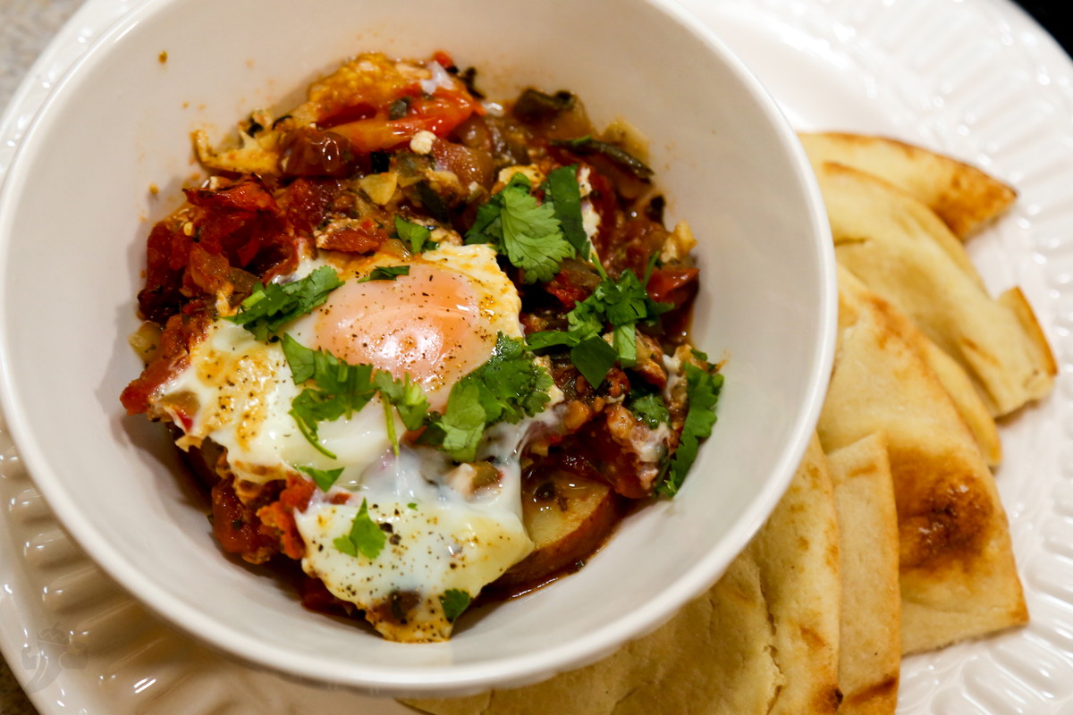 Spicy and Savory Tomato, Peppers, Potato, and Eggs