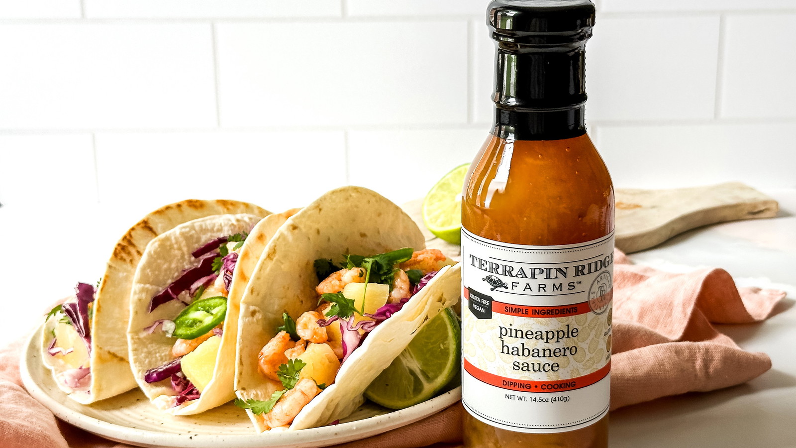 Image of Shrimp Tacos with Pineapple Habanero Sauce