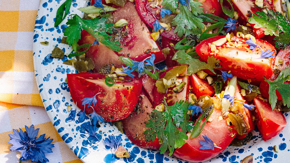 Image of Pistachio and Scallion Loaded Tomatoes