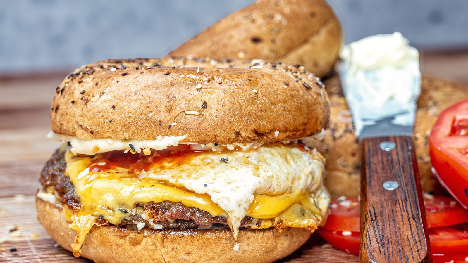 Image of Smashed Sausage Bagel Sandwiches