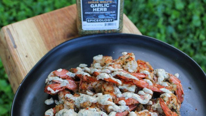 Image of Garlic Herb Shrimp Skewers w/Chimi Cream Sauce