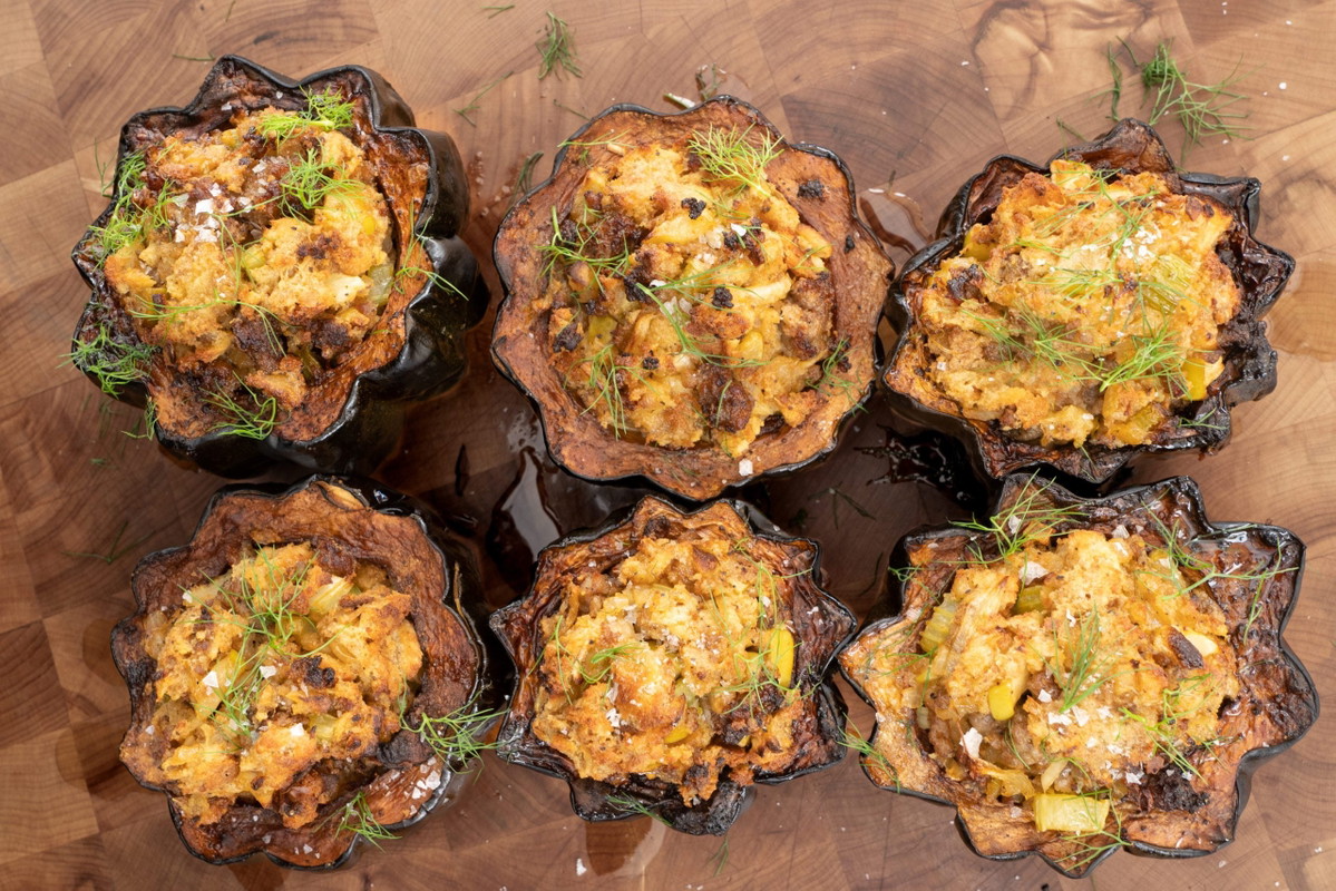 Salt Pepper Garlic Acorn Squash Stuffing