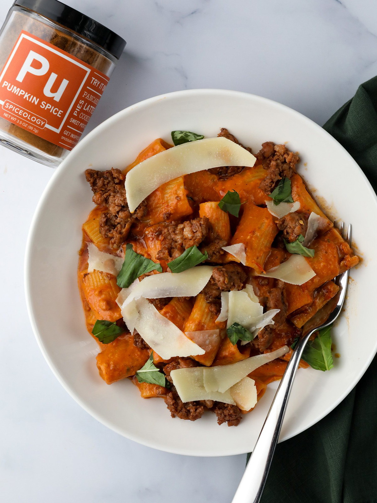 Pumpkin Spice Alla Vodka with Spicy Sausage
