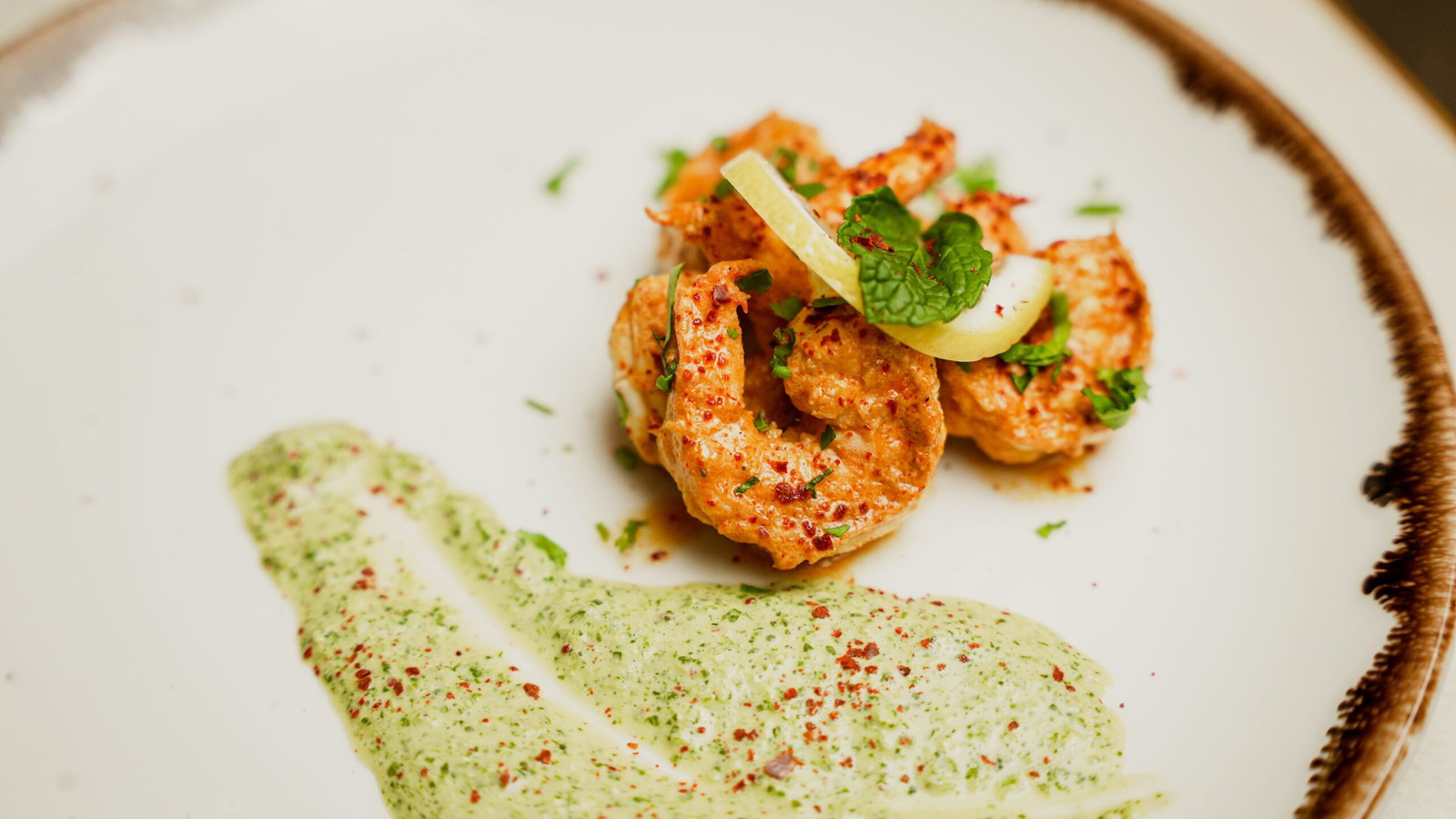 Image of Tandoori Glory Prawn Masala with Mint Aleppo Chutney