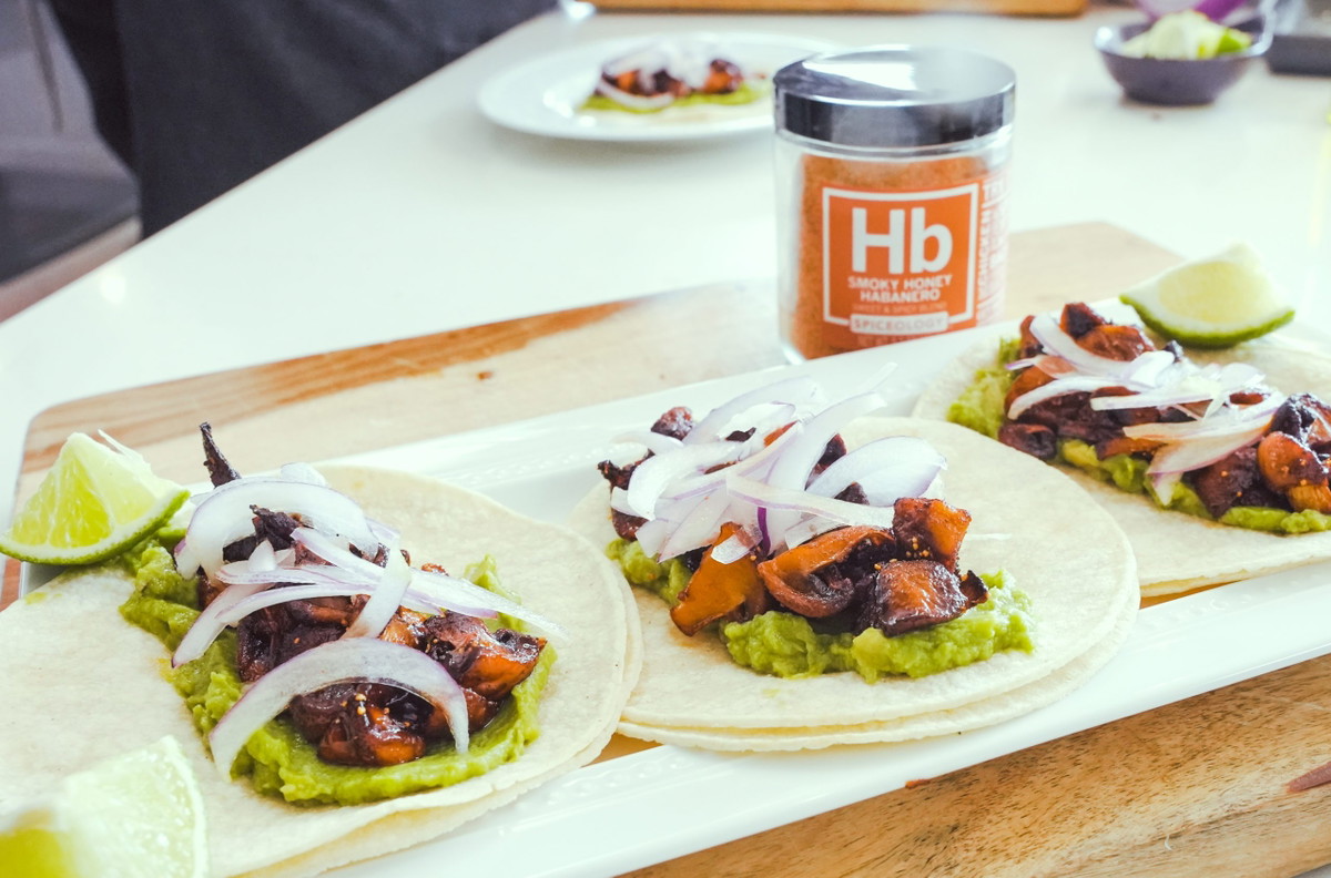 Smoky Honey Habanero Mushroom Tacos