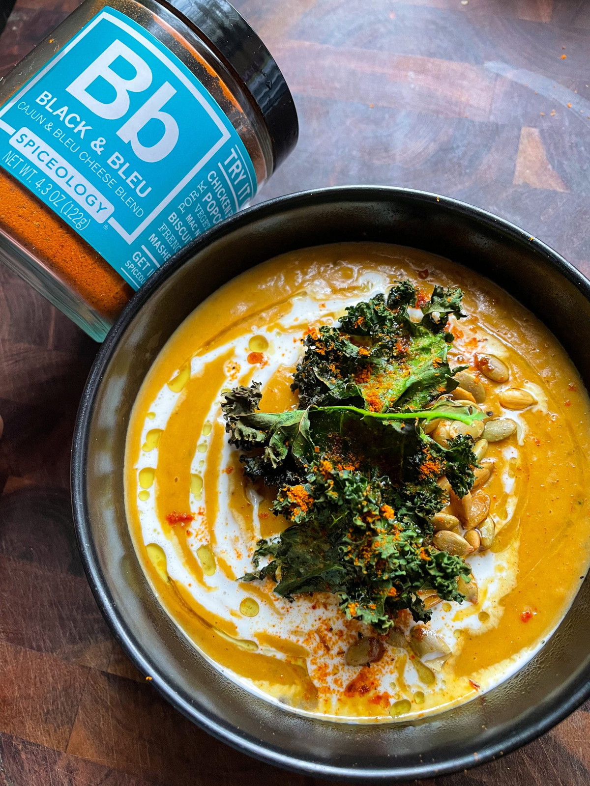 Black & Bleu Roasted Squash Soup