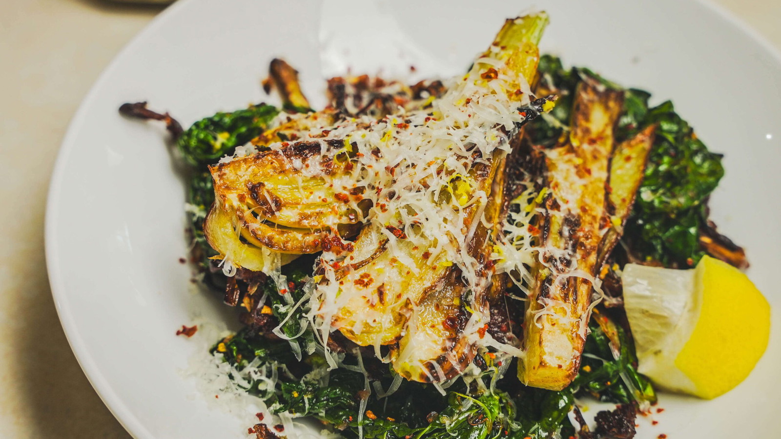 Image of Greek Freak SautÃ©ed Fennel, Kale and Mushrooms