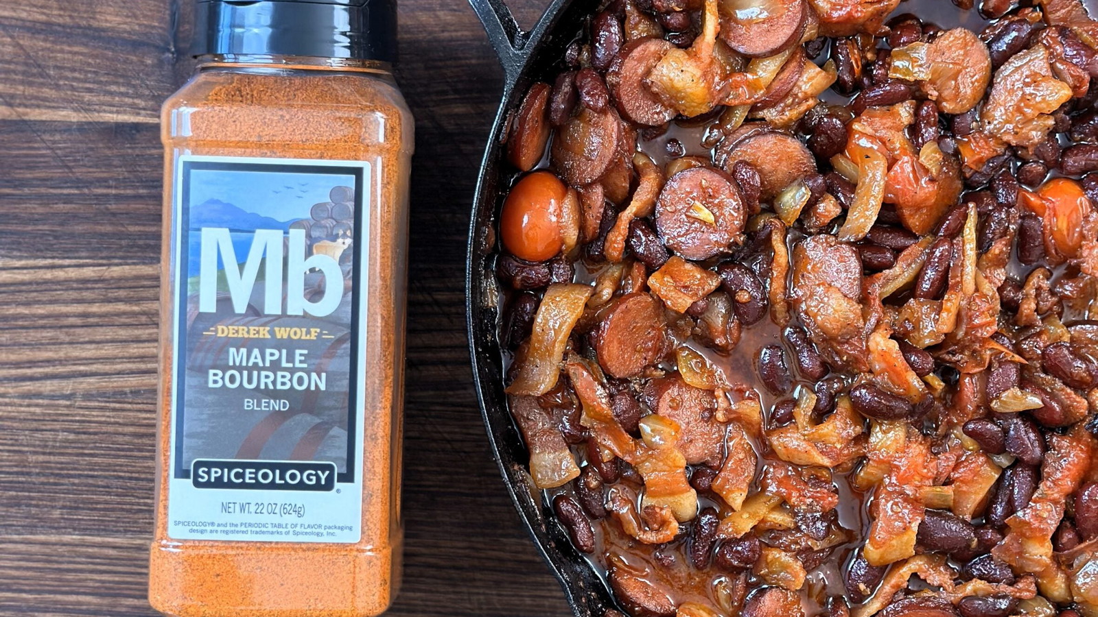 Image of Smoked Maple Bourbon Bacon & Sausage BBQ Beans