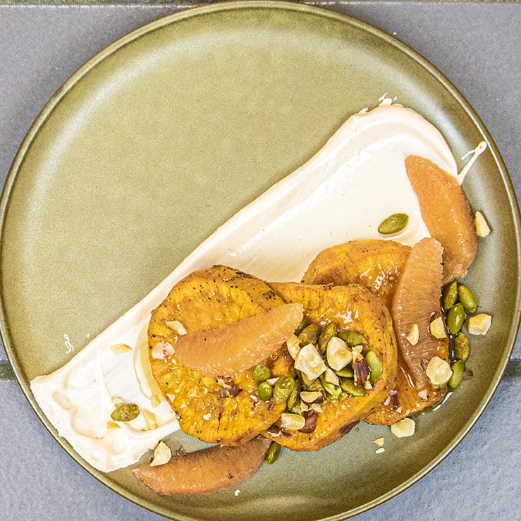 Sweet Potatoes & Candied Bacon Sriracha Marshmallow
