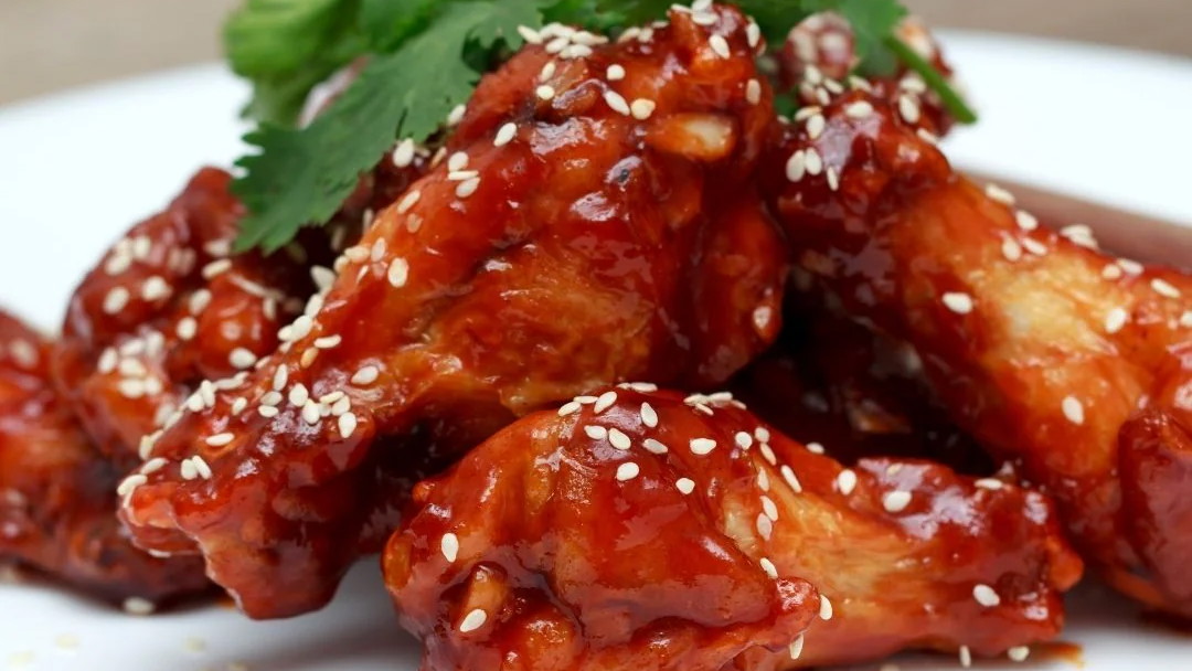 Image of Spicy, Sweet & Sour Mango Chicken Wings - Air Fried or Baked!