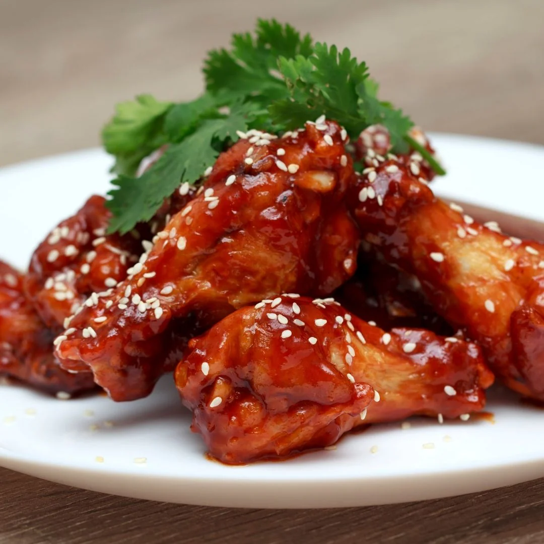 Spicy, Sweet & Sour Mango Chicken Wings - Air Fried or Baked!
