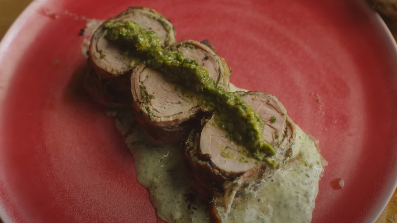 Image of Bacon Wrapped Chimichurri Pork Tenderloin