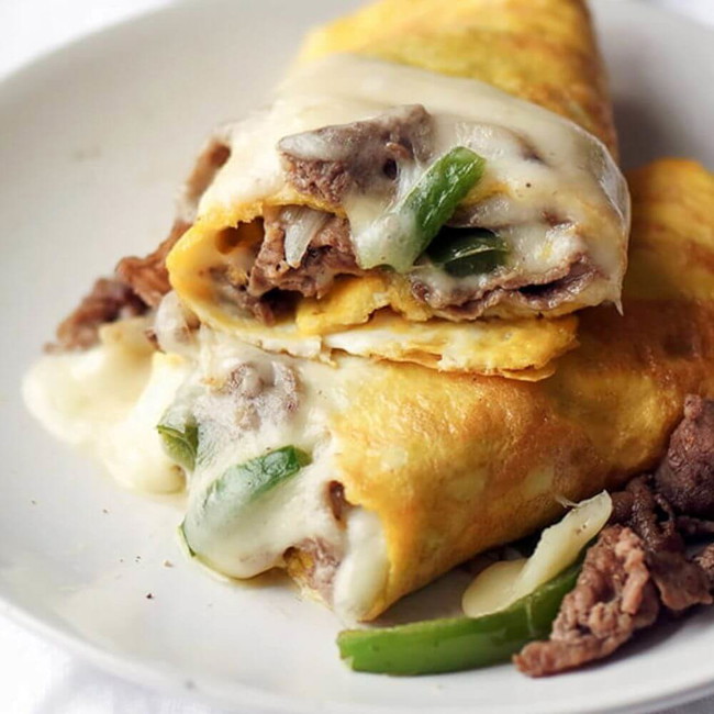 Image of Keto Philly Cheesesteak Omelette Recipe