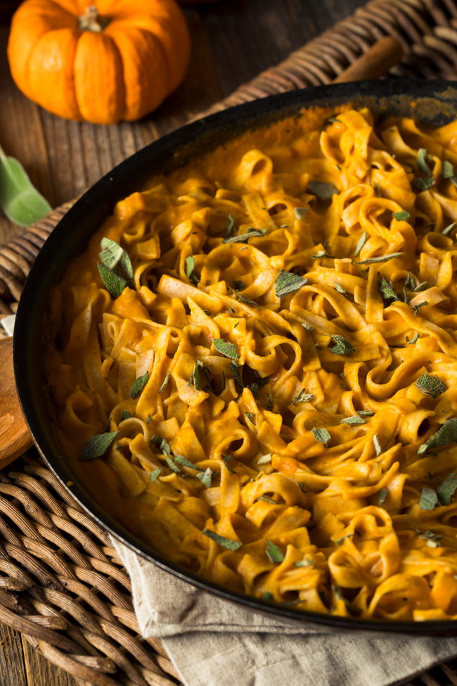 Image of Vegan Creamy Cajun Pumpkin Alfredo Pasta