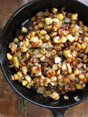 Image of Caramelized Turnips, Potatoes, & Carrots with Onions and Thyme