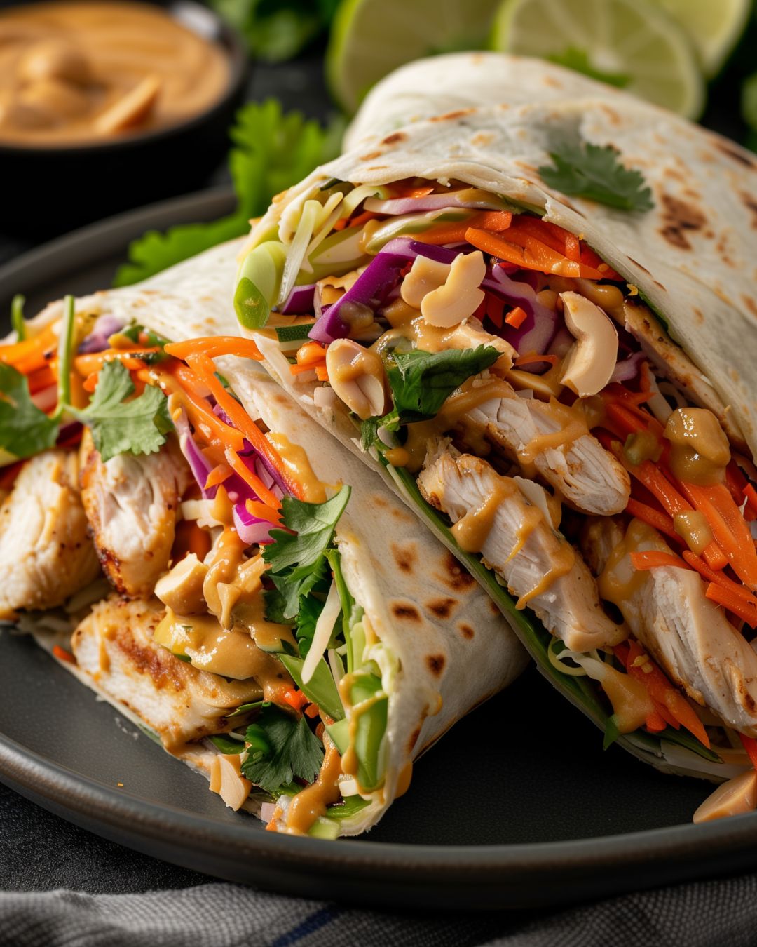 Chicken Peanut Wraps - Lafa’ef Al-Dajaj bi Al-Fool Al-Sudani