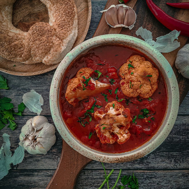 Image of CAVOLI AFFOGATI WITH WOMERSLEY RASPBERRY & APACHE CHILLI VINEGAR