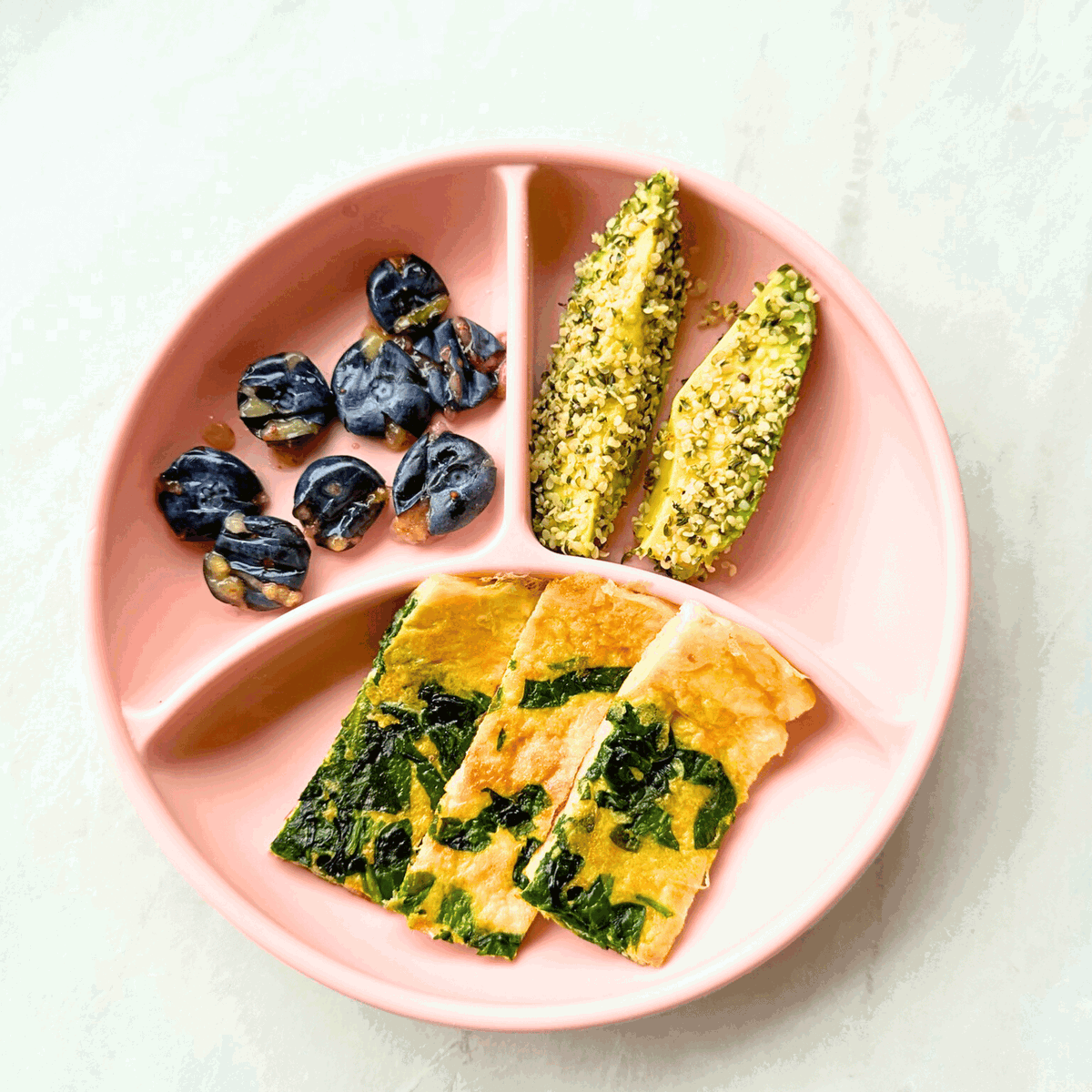 BLW Plate - Spinach & Cheese Omelette Fingers