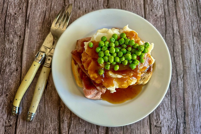 Image of Open-Faced Roast Beef Sandwich with Brown Gravy