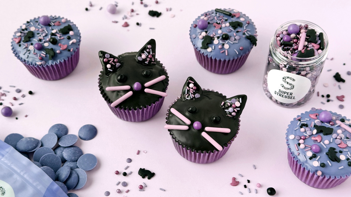 Zwarte katten muffins