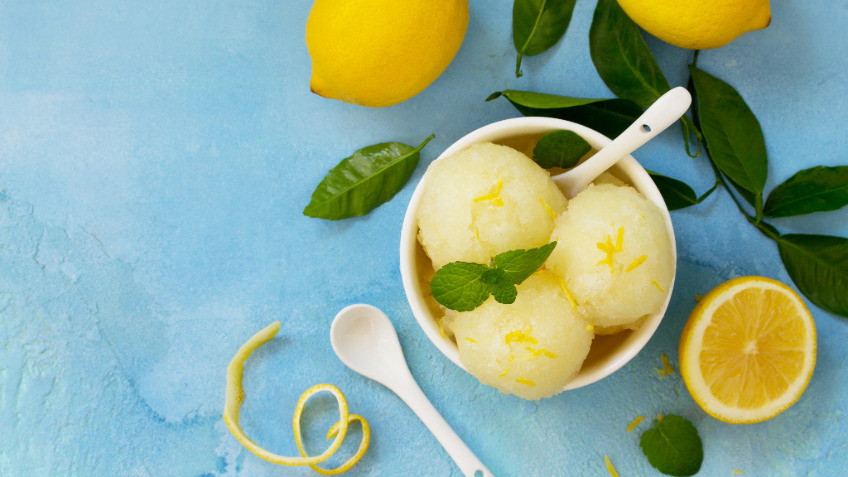 Image of Lemon Sorbet Using Xanthan Gum