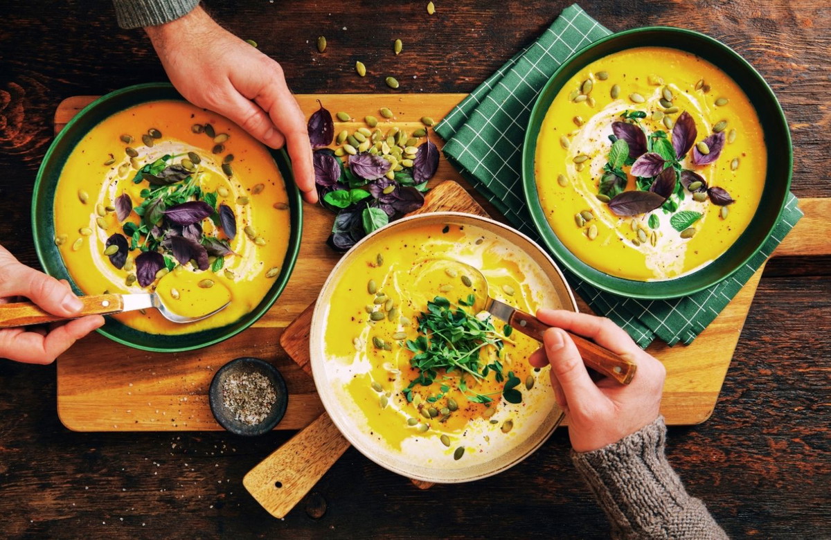 Creamy coconut pumpkin soup
