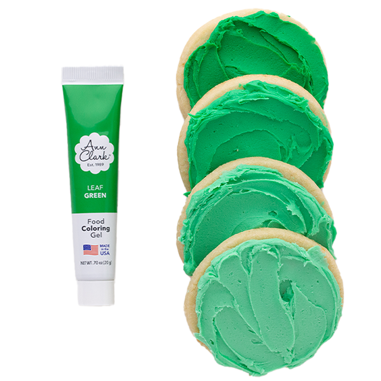 Image of Leaf Green Gel Food Coloring: ½ drop for mint green, 1 drop for grassy green, 2-3 drops for vivid green, 3+ drops for leaf green