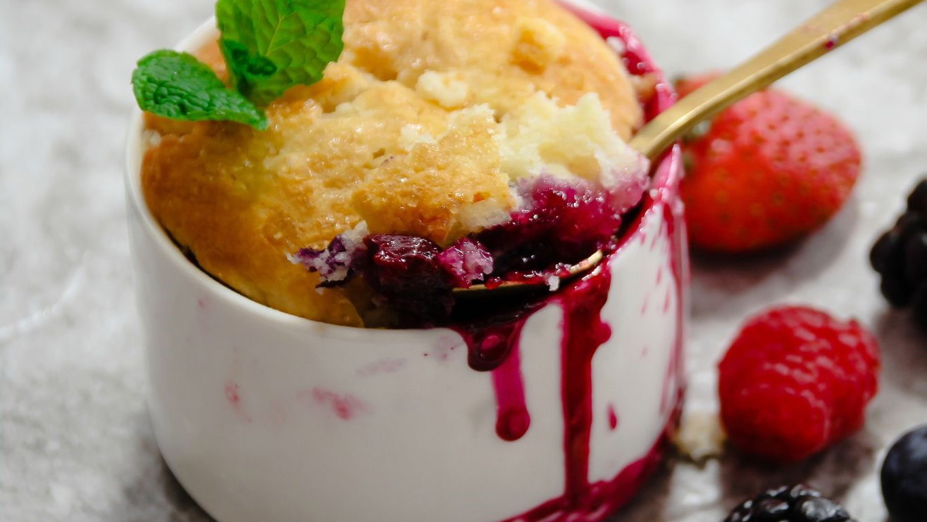 Image of Blackberry Mug Cobbler with Berry Much Fresh Blackberries