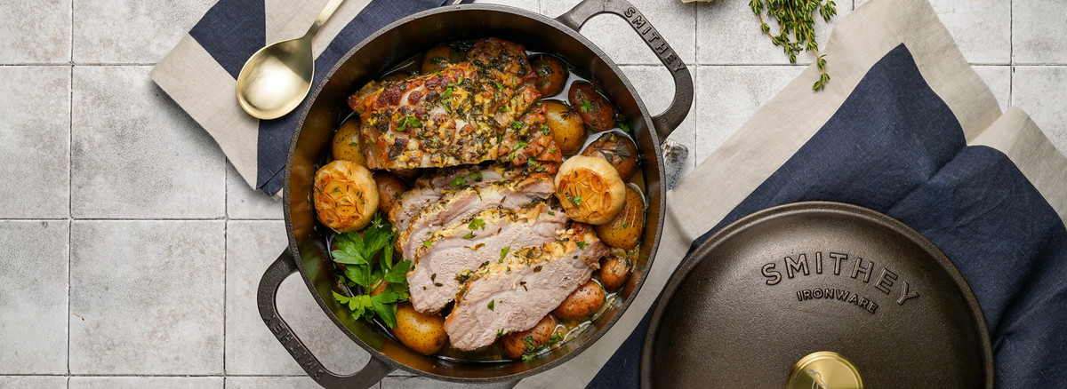 Dutch Oven Garlic & Herb Pork Roast
