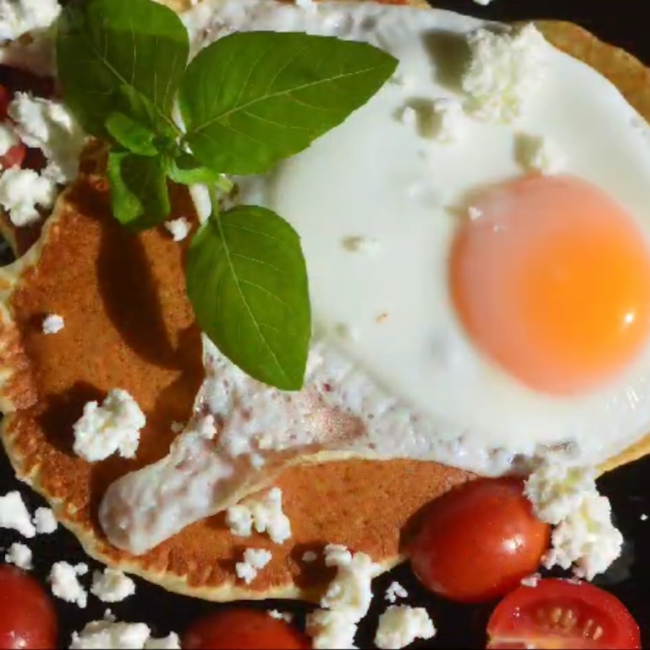 Image of Greek Pancakes with Feta Cheese – Savory Pancakes Recipe with Dodoni Feta