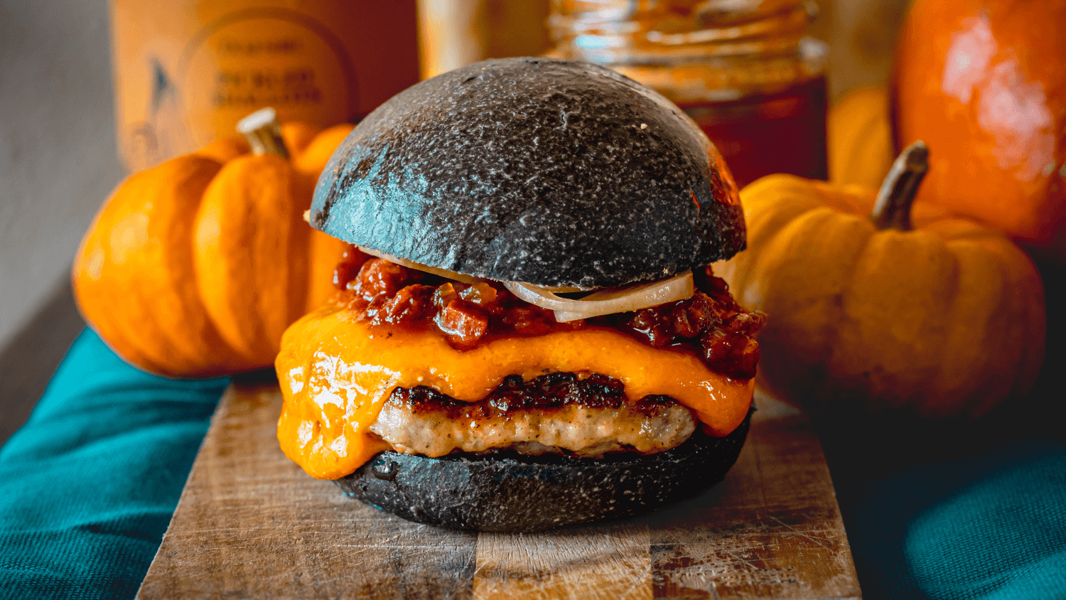 Image of Sausage burger with chorizo jam