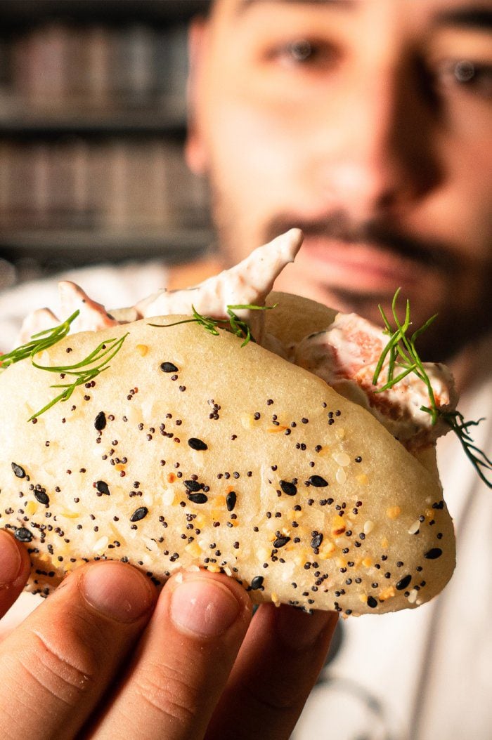 Everything Bagel Salmon Steam Bun