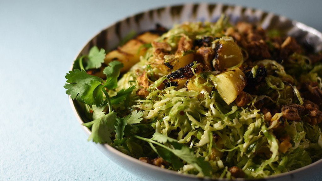 Image of Hawaiian Shaved Brussels Sprouts Salad Recipe