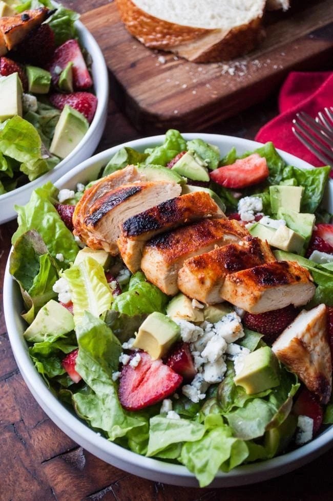 Smoky Honey Habanero Chicken & Strawberry Salad