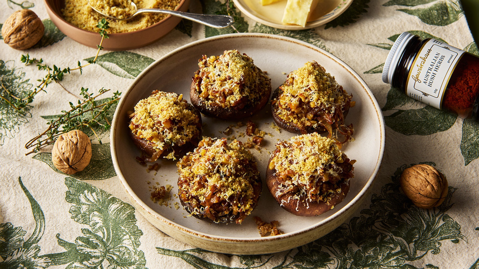 Image of Stuffed Australian Bush Pepper Mushrooms