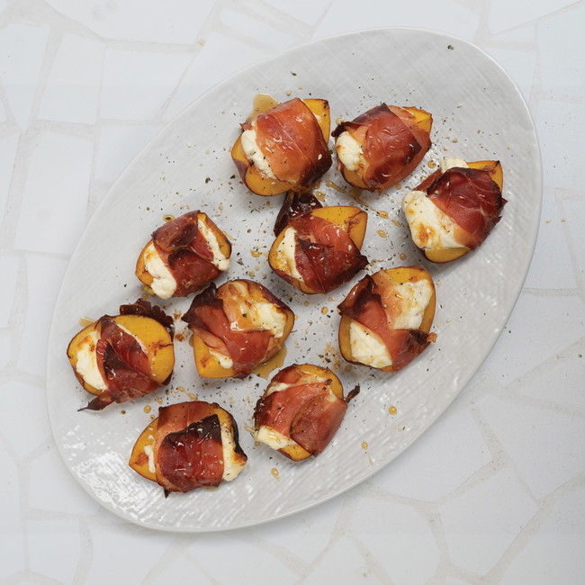 Image of Baked Peaches Stuffed with Goat’s Cheese & Honey