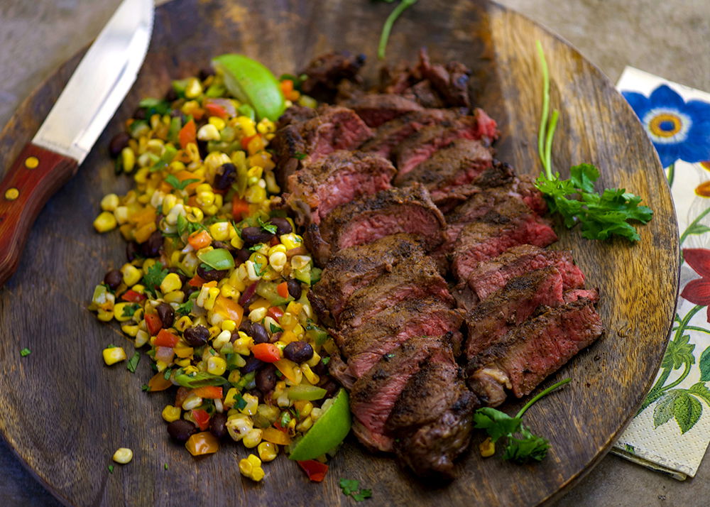 Mexican Style Grilled New York Steaks