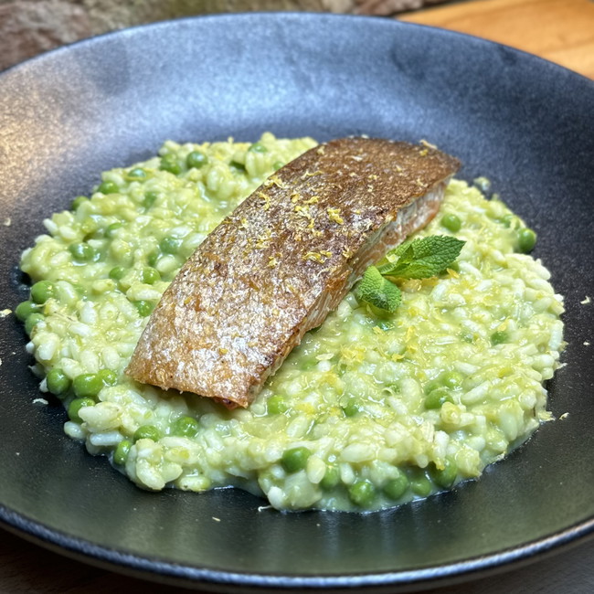 Image of Salmon pea risotto