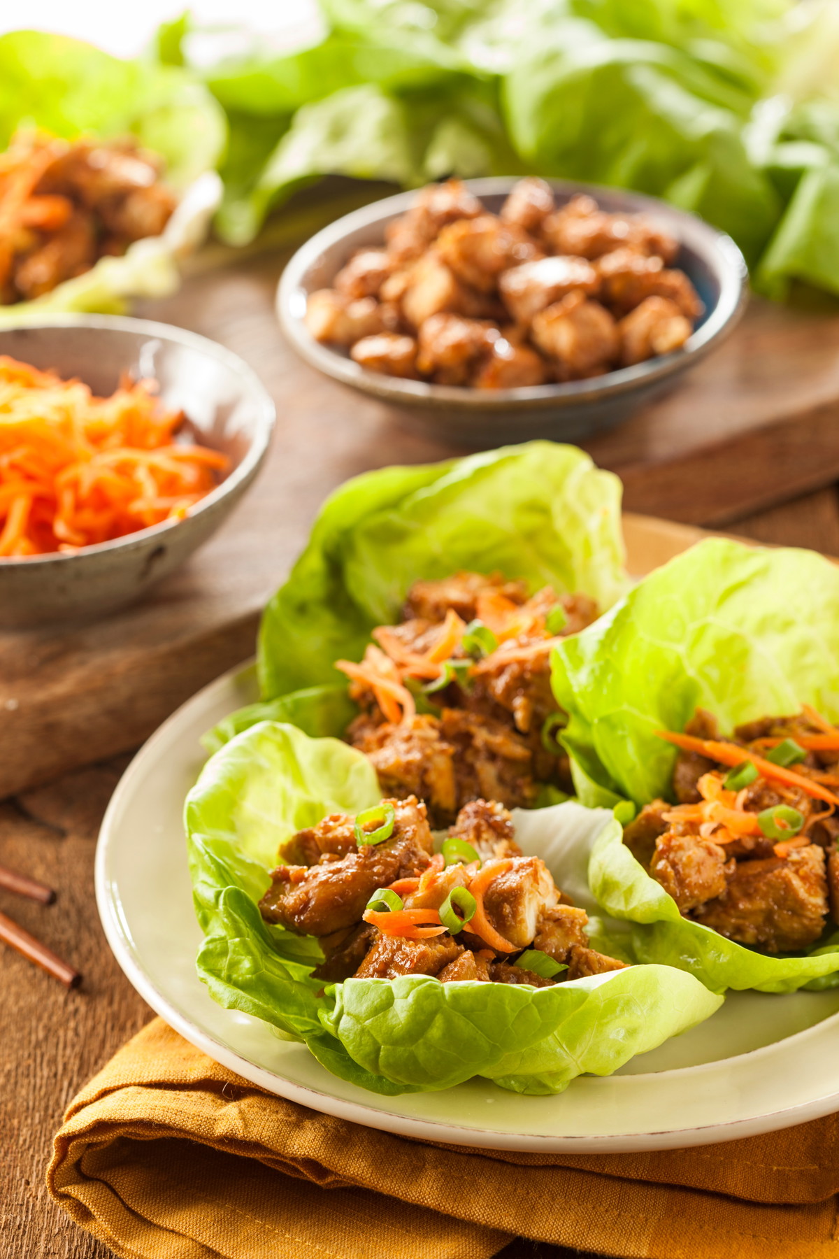 Spicy Chicken Lettuce Cups