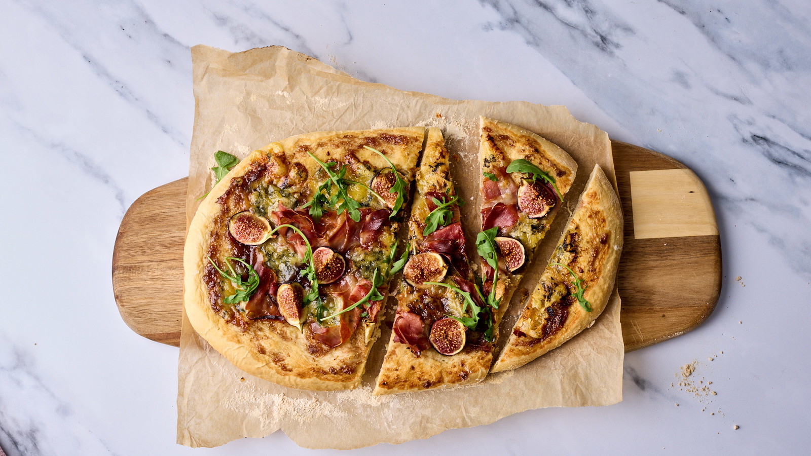 Image of Prosciutto, Blue Cheese & Black Bursa Fig Pizza Breads