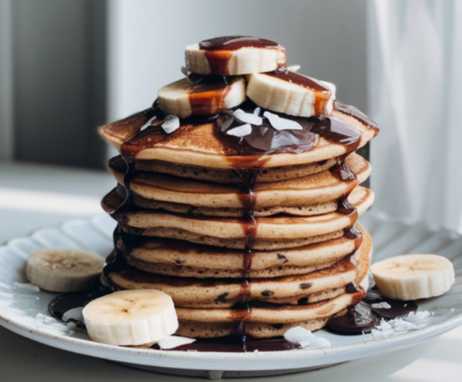 Image of Healthy Grain-free Chocolate Chip Protein Pancakes