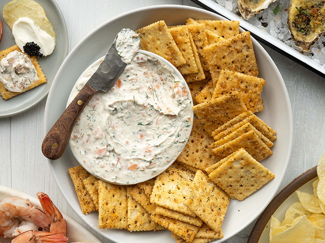 Image of Smoked Salmon Dip with Savory Saltines Recipe