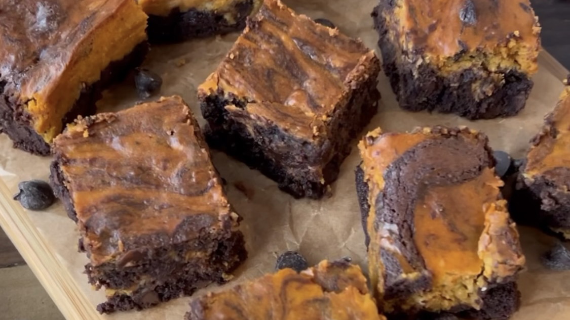 Image of Pumpkin Cheesecake Brownies