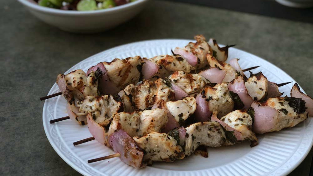 Image of Grilled Chicken Kebobs with Greek Seasoning