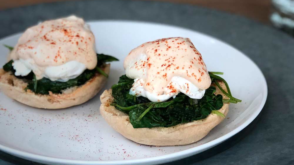 Image of Speedy Cajun Spiced Eggs Florentine