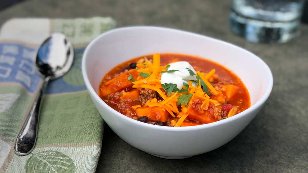 Image of Sweet Potato & Quinoa Chili with Cinnamon