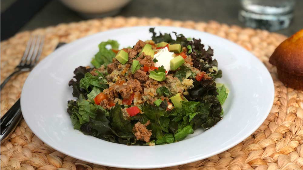 Image of Turkey Taco Salad with Honey Cornbread Topping